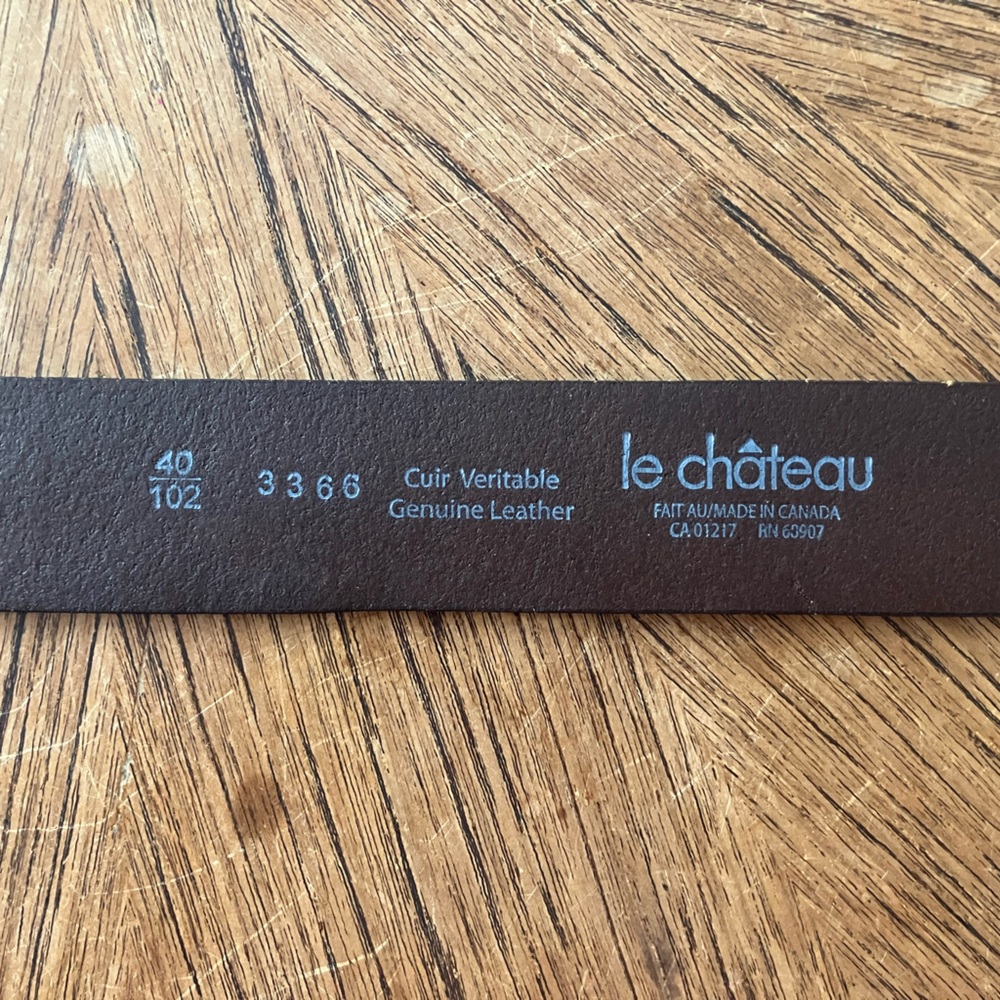 💥2 for 1💥Le Chateau Brown Leather Belt with Silver Buckle - Picture 5 of 7